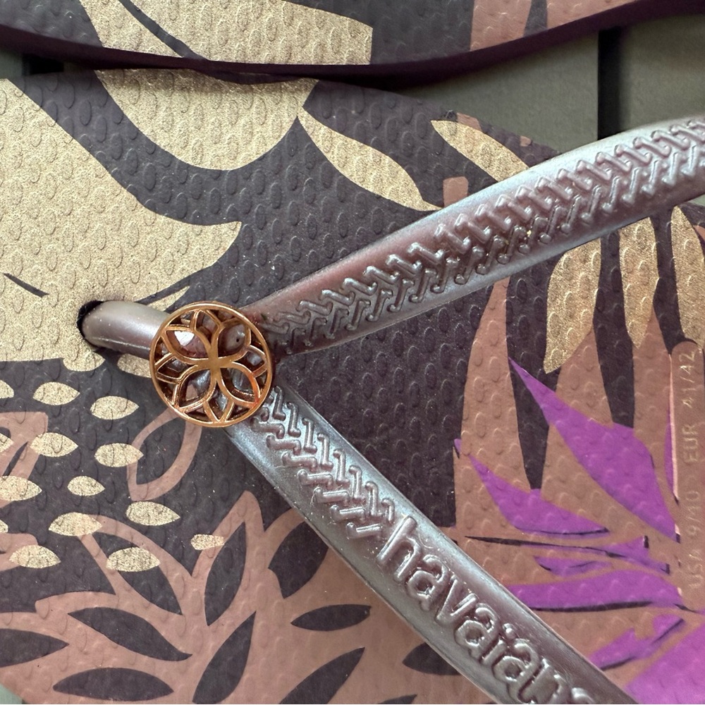Havaianas Women's Leafy Sandals - Brown and Purple - Picture 2 of 3